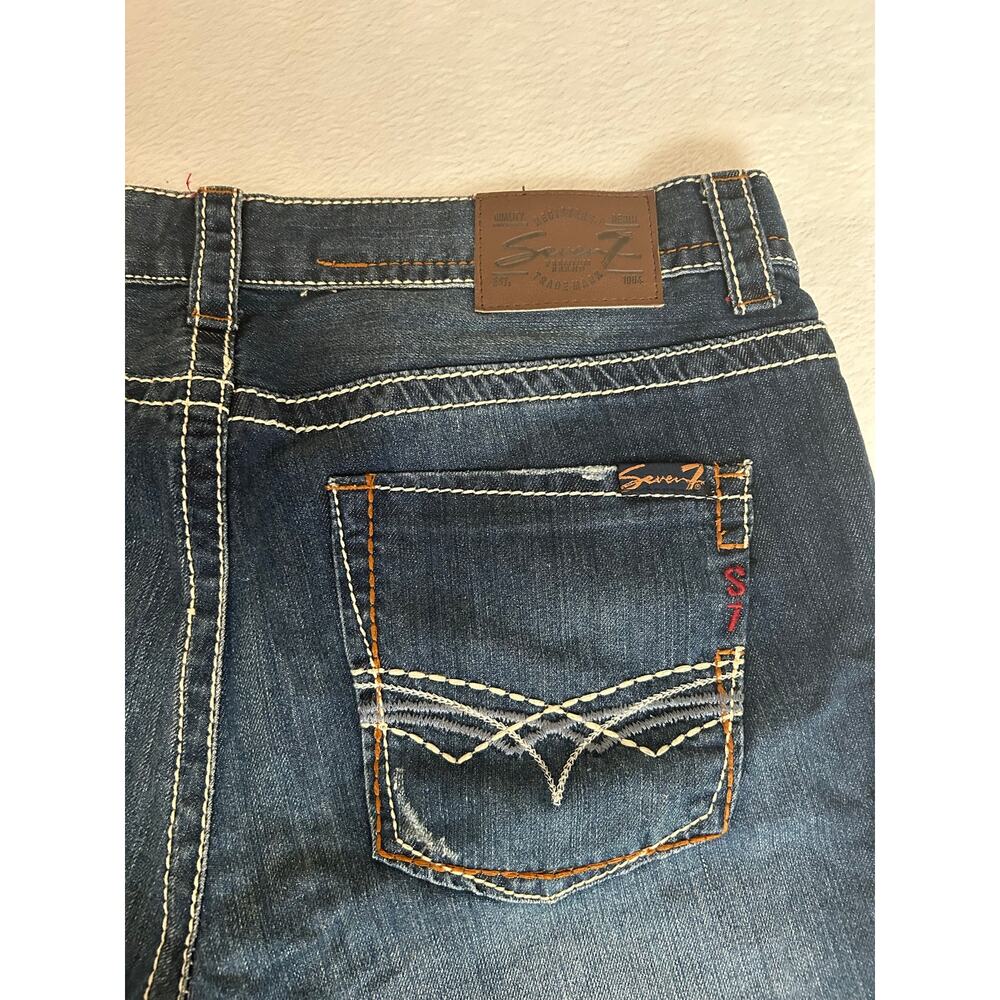 7 For All Mankind Men’s Jeans Bootcut Blue Denim Dark Wash Size 36 - Picture 8 of 10